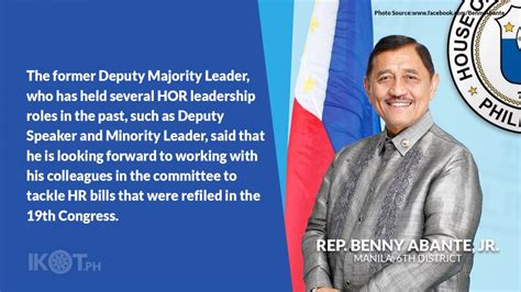congressman benny abante office|ABANTE, BENNY (NUP) .